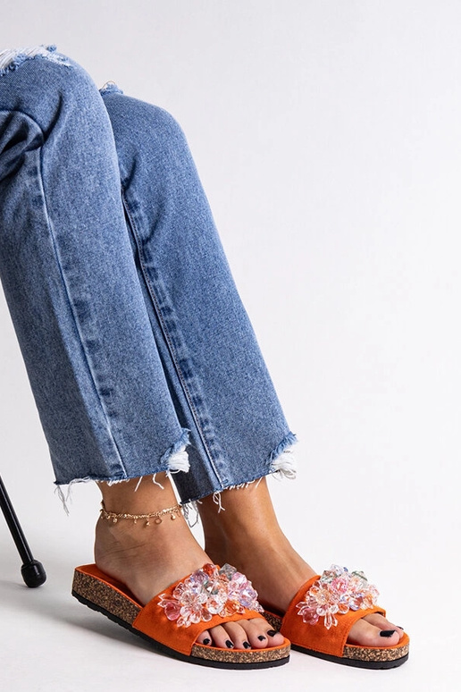 Orangefarbene Flip-Flops mit... Orangefarbene Flip-Flops mit...