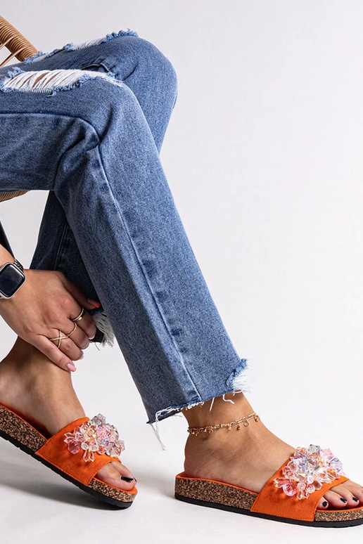 Orangefarbene Flip-Flops mit... Orangefarbene Flip-Flops mit...