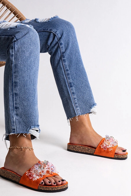 Orangefarbene Flip-Flops mit... Orangefarbene Flip-Flops mit...