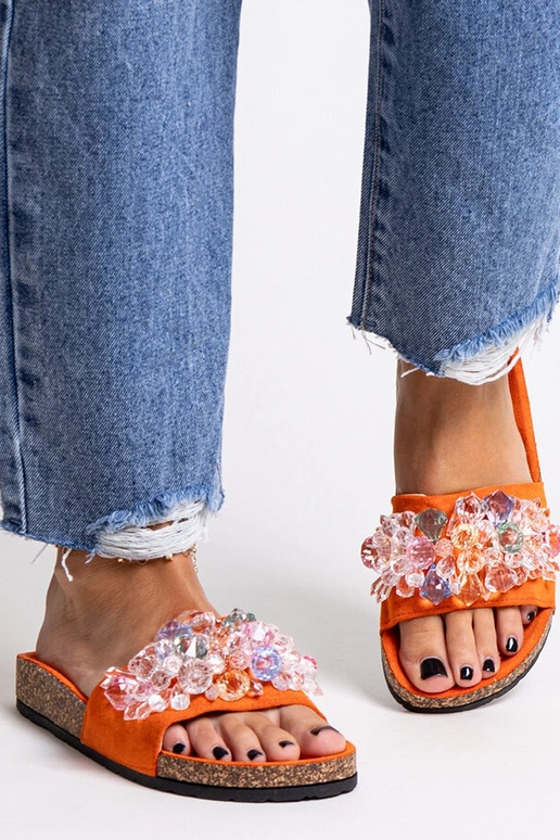 Orangefarbene Flip-Flops mit... Orangefarbene Flip-Flops mit...