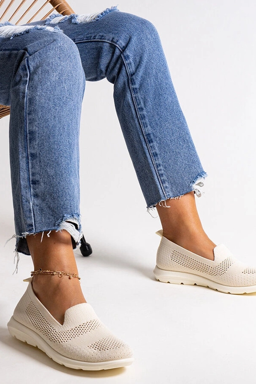 Beige Sneaker mit Schaumstoffsohle...