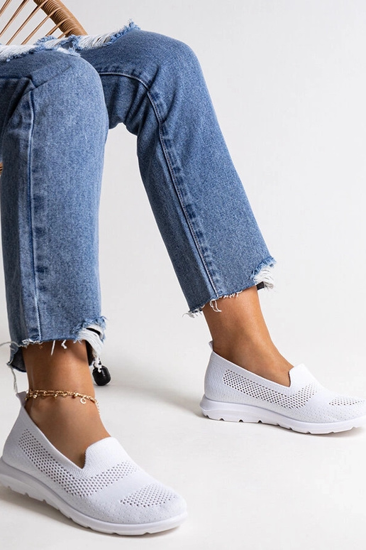 Weiße Sneaker mit Schaumstoffsohle...