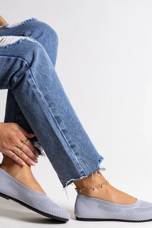 Graue Ballerinas aus Stoff Yafia