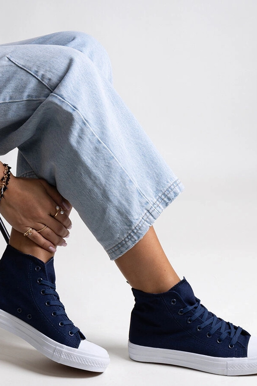 Marineblaue High-Top-Sneakers „Ghanem“