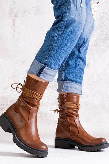 Braune Stiefel aus Ökoleder Sahera 2