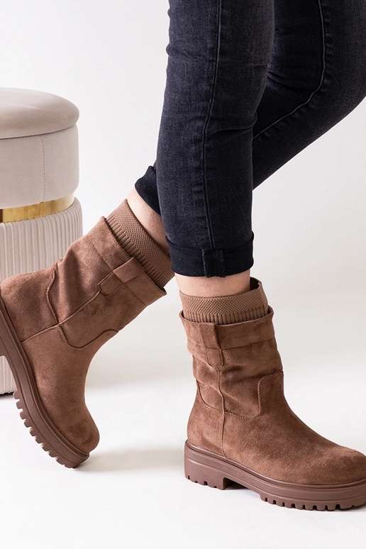 Ralia – Braune Slip-On-Sockenstiefel