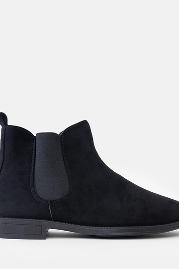 Schwarze Herren Chelsea-Stiefel mit elastischem Einsatz, Kunstwildleder, Fernand 2