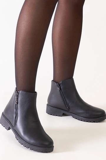 Schwarze Stiefel mit metallischen Einsätzen, Kunstleder, Branda