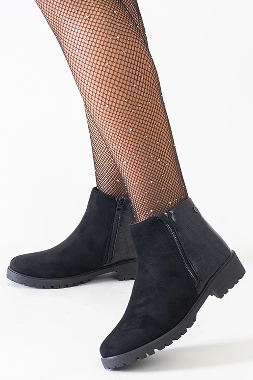 Schwarze Knöchelstiefel mit...