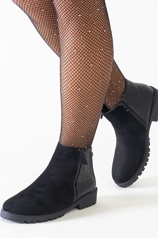 Schwarze Knöchelstiefel mit...