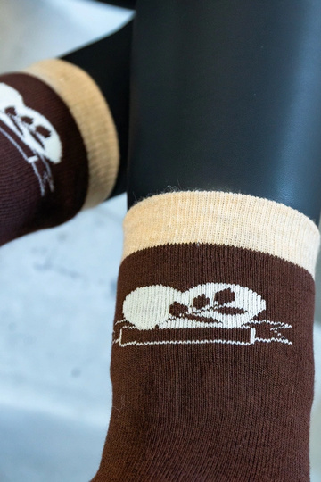 Braune warme Socken Sella 2