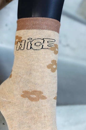 Beige warme Socken Sella 2