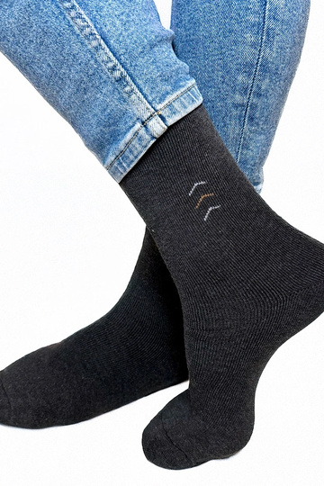 Dunkelgraue warme Herrensocken Narus 2