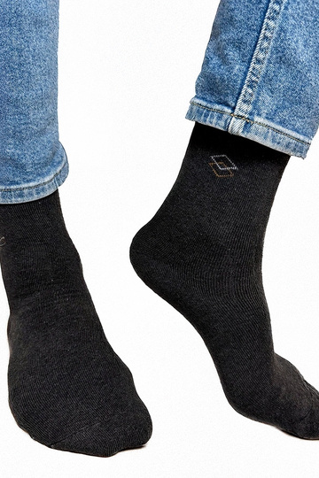 Dunkelgraue warme Herrensocken Narus