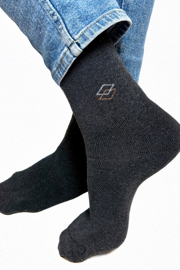 Dunkelgraue warme Herrensocken Narus 2