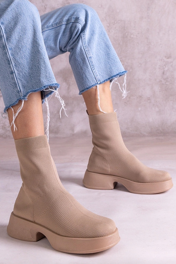 Beige Stiefeletten mit... 2