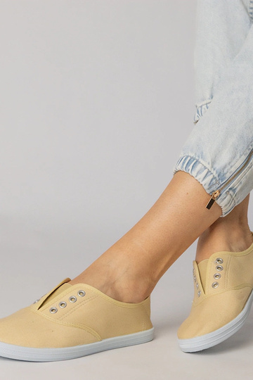 Graue Stoffschuhe zum Hineinschlüpfen, „Vilma" 2