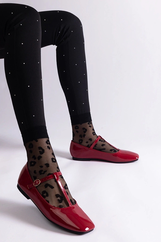 Rote Ballerinas aus Lackleder mit... Rote Ballerinas aus Lackleder mit...