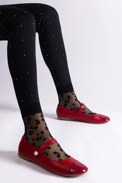 Rote Ballerinas aus Lackleder mit... Rote Ballerinas aus Lackleder mit...