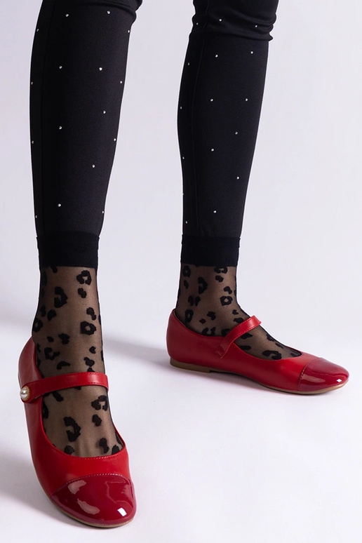 Rote Ballerinas aus Lackleder mit... Rote Ballerinas aus Lackleder mit...