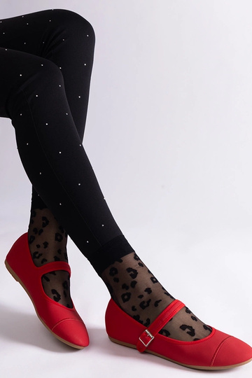 Rote Ballerinas mit mattem...