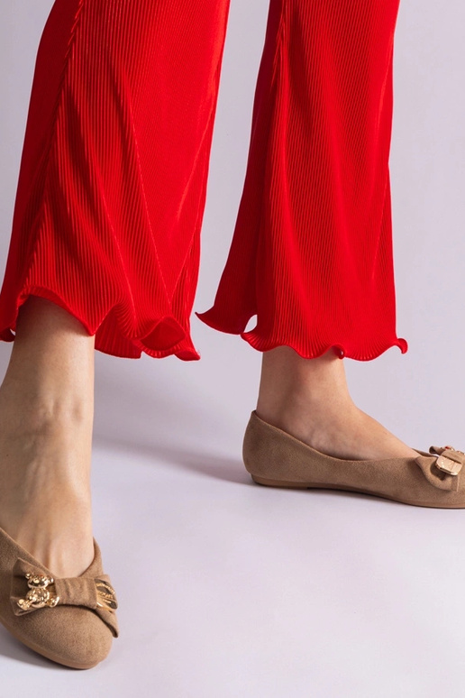 Braune Ballerinas mit Schleife und...