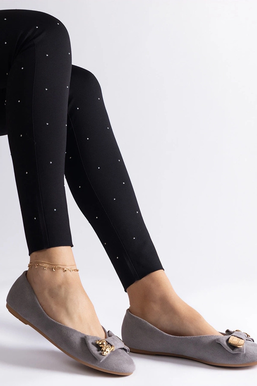 Graue Ballerinas mit Schleife und...