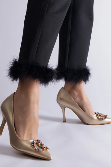 Goldene Pumps mit bunten... 2