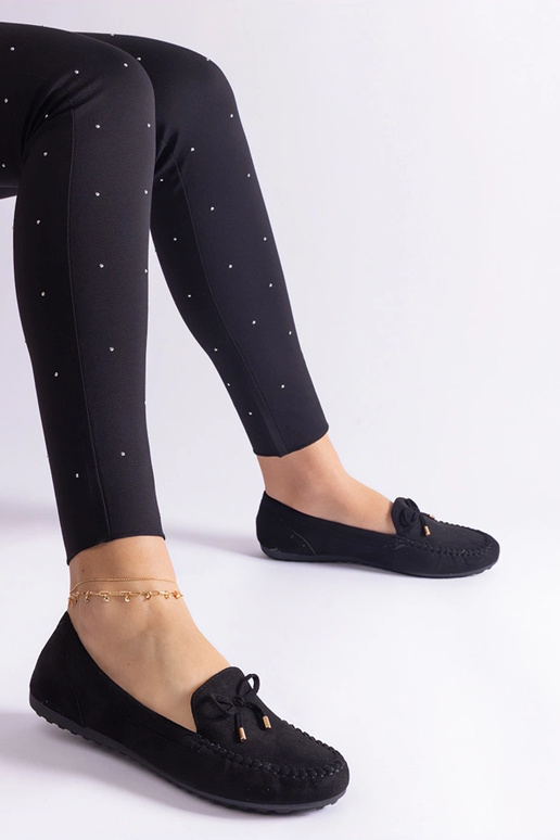 Gemre Damen Mokassins aus schwarzem... Gemre Damen Mokassins aus schwarzem...