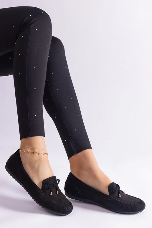 Gemre Damen Mokassins aus schwarzem... Gemre Damen Mokassins aus schwarzem...