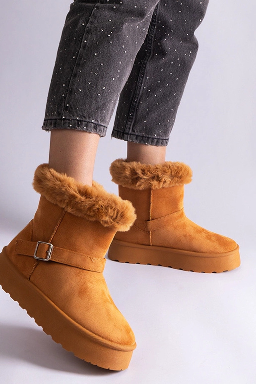 Braune isolierte Schneestiefel mit...