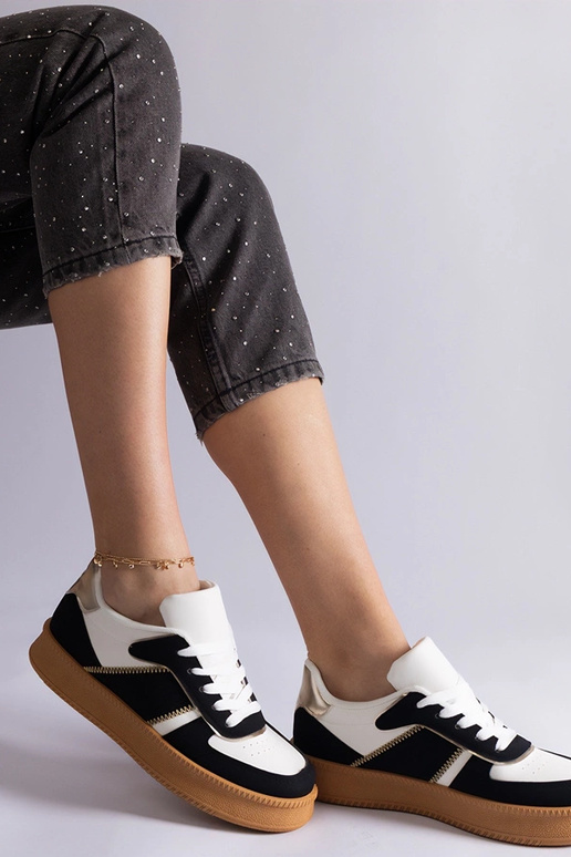 Schwarze Felicita Plateau-Schnürsneaker Schwarze Felicita Plateau-Schnürsneaker