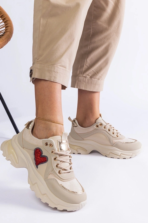 Beigefarbene Martinez-Sneaker mit... Beigefarbene Martinez-Sneaker mit...