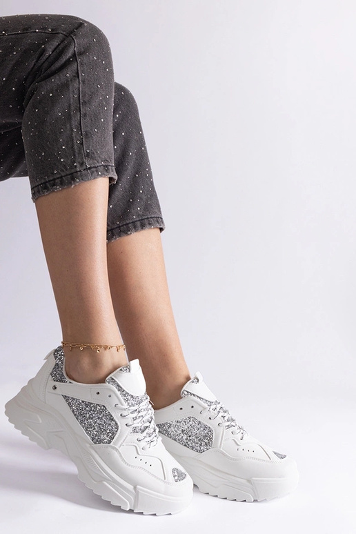 Weiße Damen-Sneaker mit... Weiße Damen-Sneaker mit...