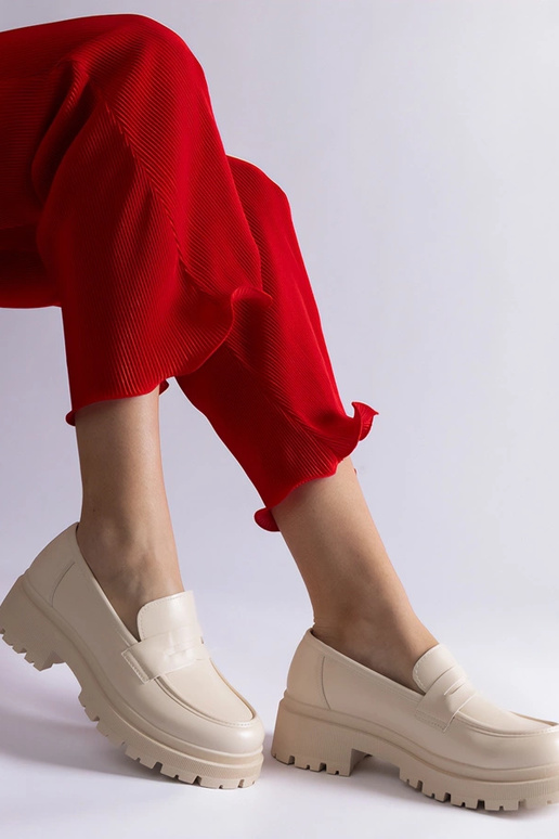 Beige Mokassins aus Ökoleder Fiorenza