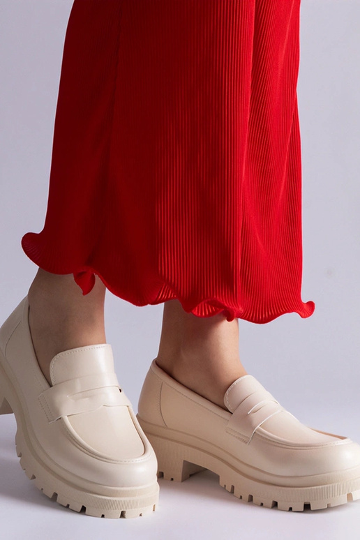 Beige Mokassins aus Ökoleder Fiorenza