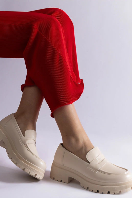 Beige Mokassins aus Ökoleder Fiorenza