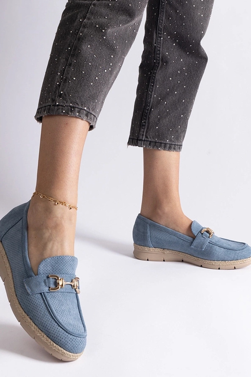 Blaue Damen Schuhe aus Kunstwildleder...