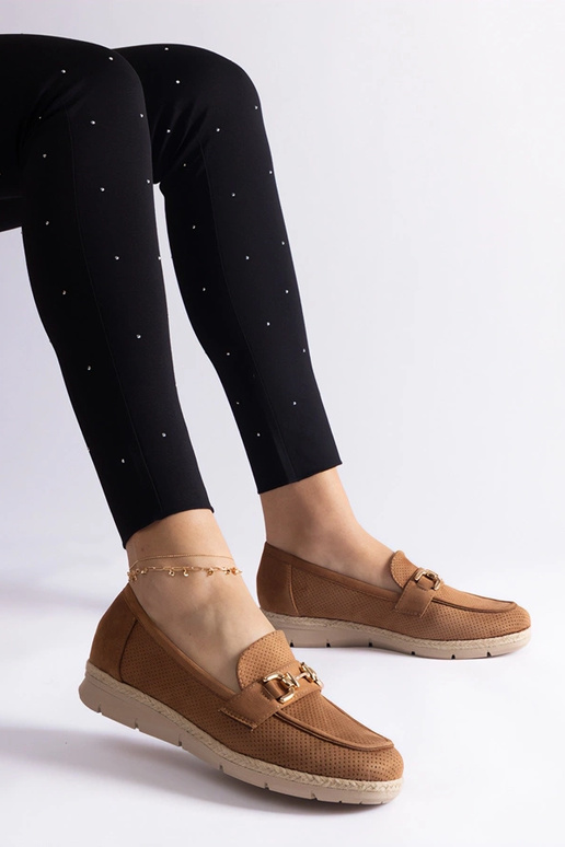 Karamellfarbene Damen Schuhe aus...