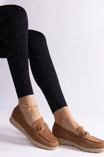 Karamellfarbene Damen Schuhe aus Kunstwildleder Sandoval 2