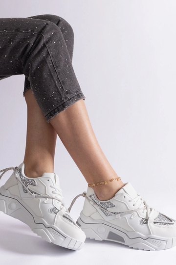 Weiße Damen-Sneaker mit Glitzer Agar 2