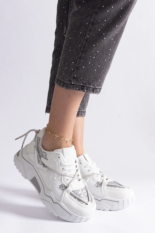 Weiße Damen-Sneaker mit Glitzer Agar Weiße Damen-Sneaker mit Glitzer Agar