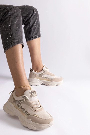 Beige Sneakers mit...