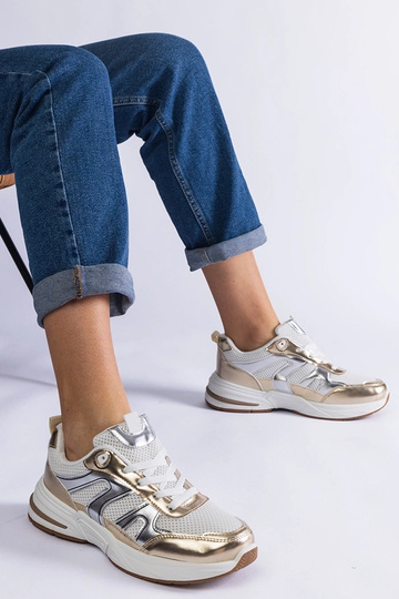 Sportliche Stoff-Sneaker mit goldenen Einsätzen Elayne 2