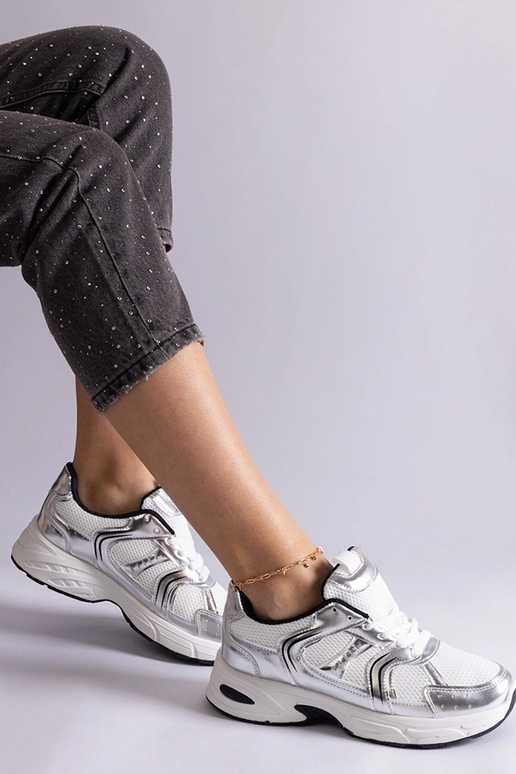 Weiße und silberne Sport-Sneakers Ena Weiße und silberne Sport-Sneakers Ena