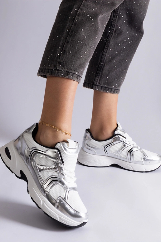 Weiße und silberne Sport-Sneakers Ena Weiße und silberne Sport-Sneakers Ena