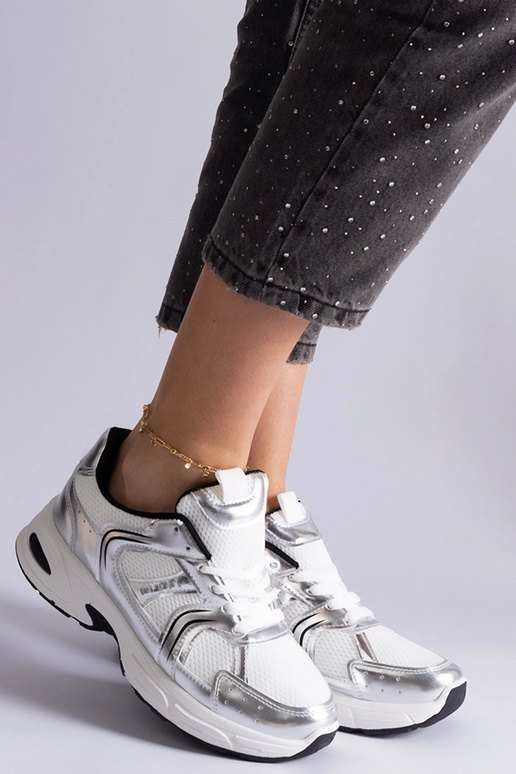 Weiße und silberne Sport-Sneakers Ena Weiße und silberne Sport-Sneakers Ena