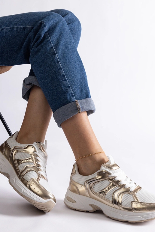 Weiße und goldene Sport-Sneakers Ena Weiße und goldene Sport-Sneakers Ena