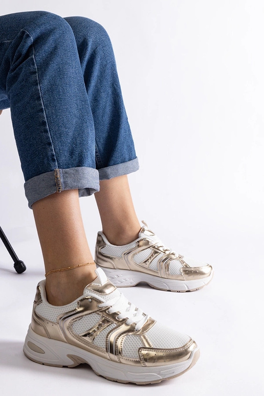 Weiße und goldene Sport-Sneakers Ena Weiße und goldene Sport-Sneakers Ena