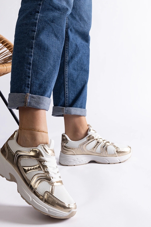 Weiße und goldene Sport-Sneakers Ena Weiße und goldene Sport-Sneakers Ena